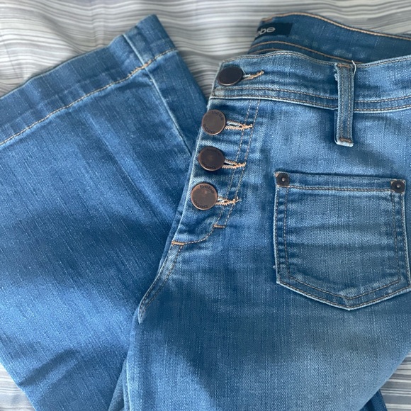 Patched Flare 70’s Denim Bebe Size 24. Amazing fit. High waisted. - Picture 4 of 4